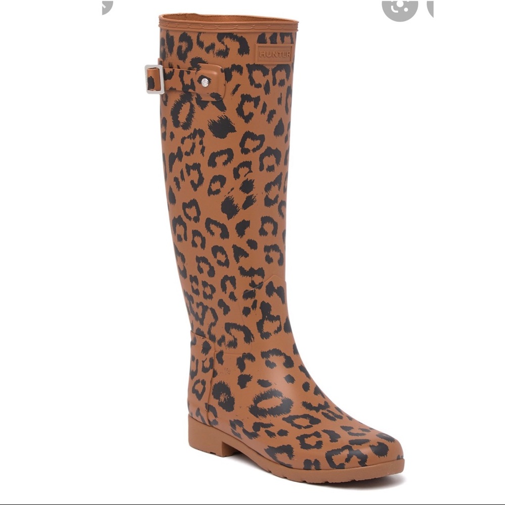 Hunter leopard rain boots size 7